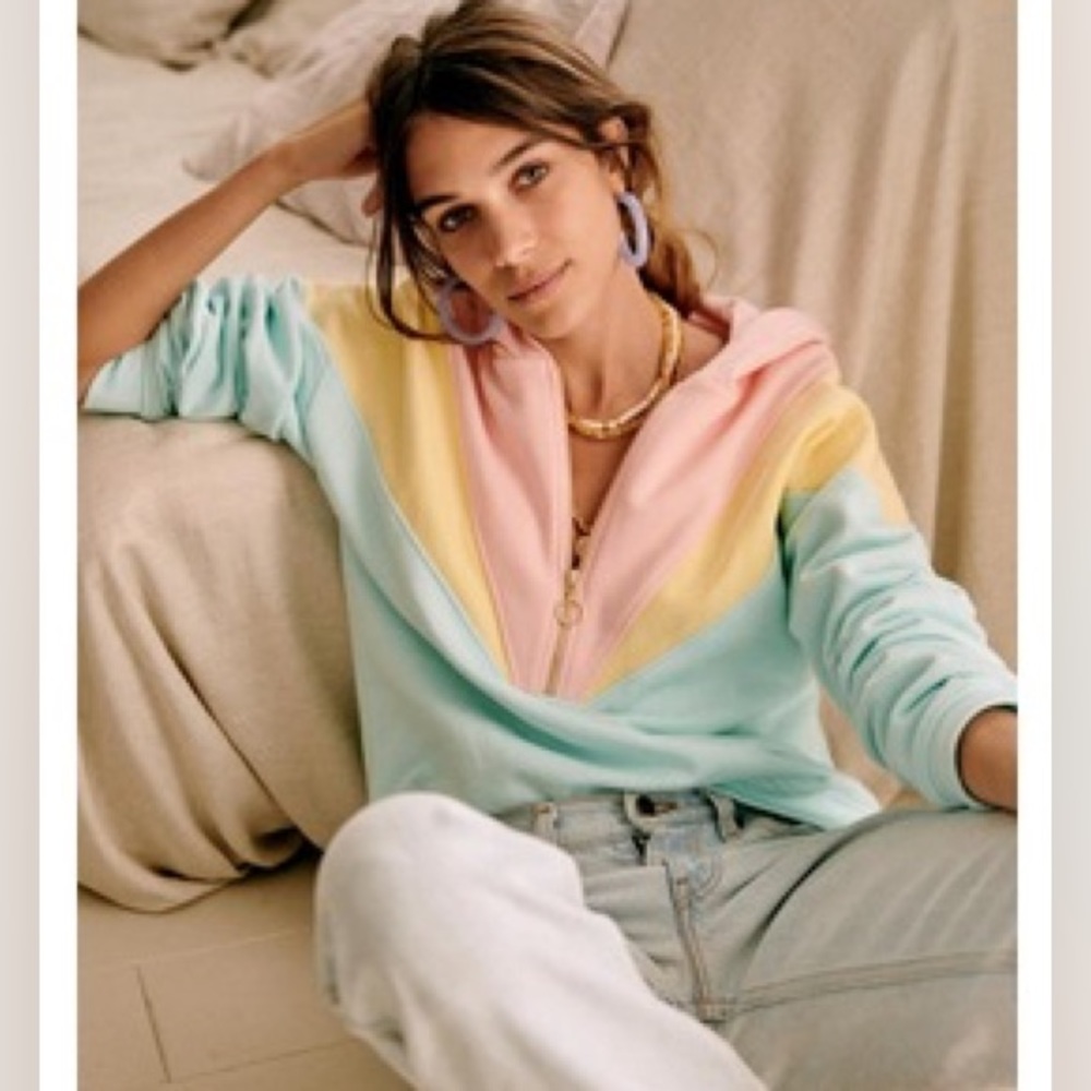 Sezane Pastel Colorblock Sweater